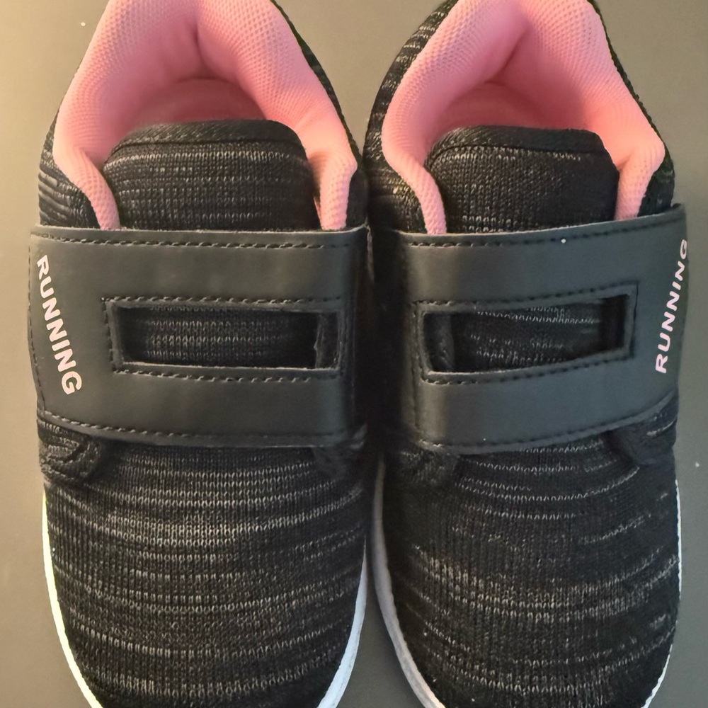 Kids Black and Pink Running Shoes